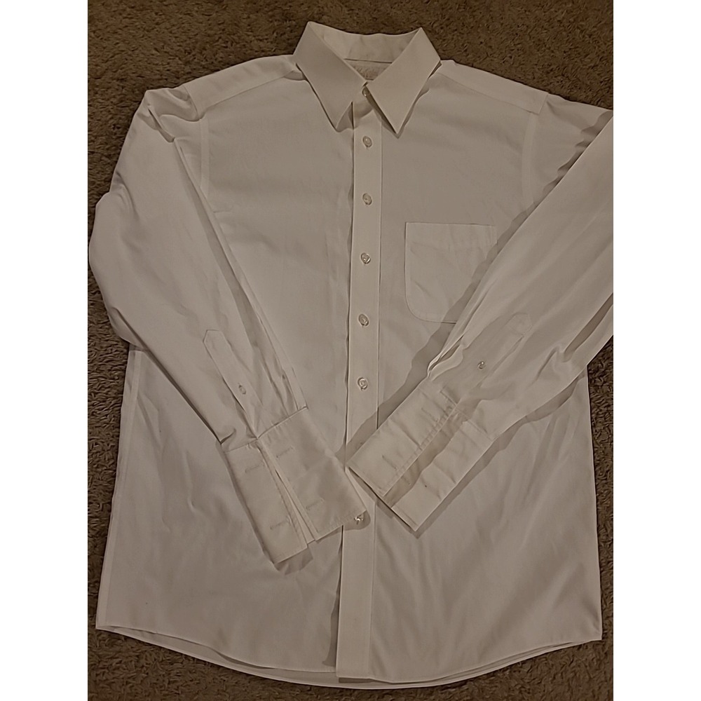 Roundtree & Yorke Gold Label Dress Shirt Mens 16.5/33 White Slim Fit French Cuff